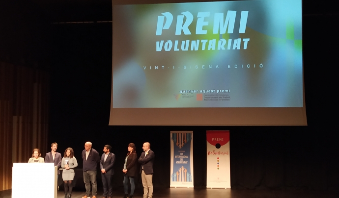 La Fundació Espigoladors recollint el Premi Voluntariat 2019. Font: Josep Carbonell