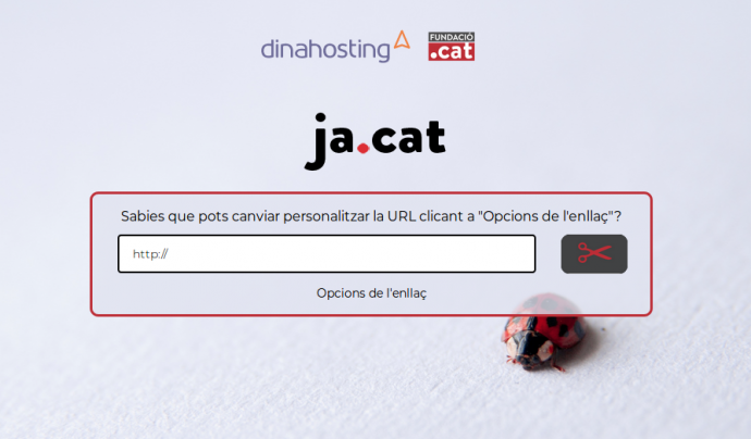 L'aspecte i el funcionament de Ja.cat no difereix gaire d'altres escurçadors LUR Font: Ja.cat