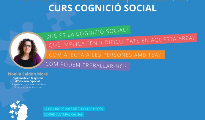 Cartell Curs ‘Cognició social i autisme’ Font: Fundació Junts