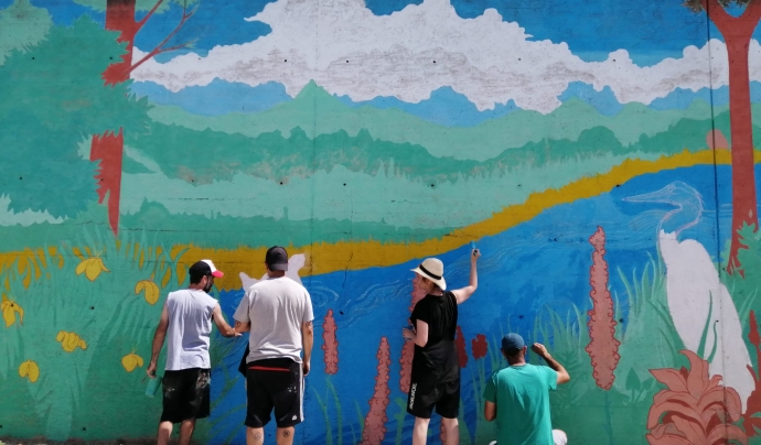 L'entitat  va impulsar la realització d'un mural interpretatiu per reivindicar la biodiversitat del tram de Montcada i Reixac del riu Besòs. Font: La Horda