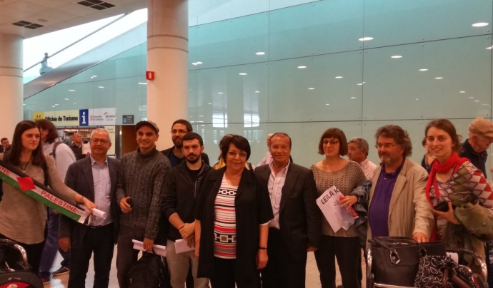 Leila Khaled arribada a l'aeroport de Bcn Font: Fira Literal