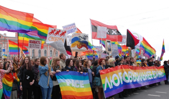 Manifestació LGBTI a Rússia.  Font: ILGA
