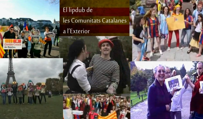 Diferents fotogrames del lipdub de les Comunitats Catalanes a l'Exterior Font: 