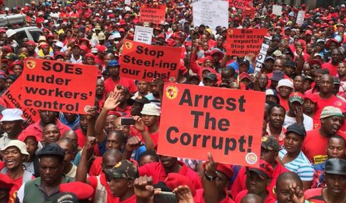 Manifestació a Sud-àfrica contra la corrupció Font: 