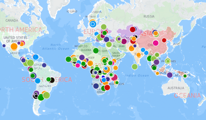 Un mapa digital mostra els projectes TIC d'UNICEF Font: 