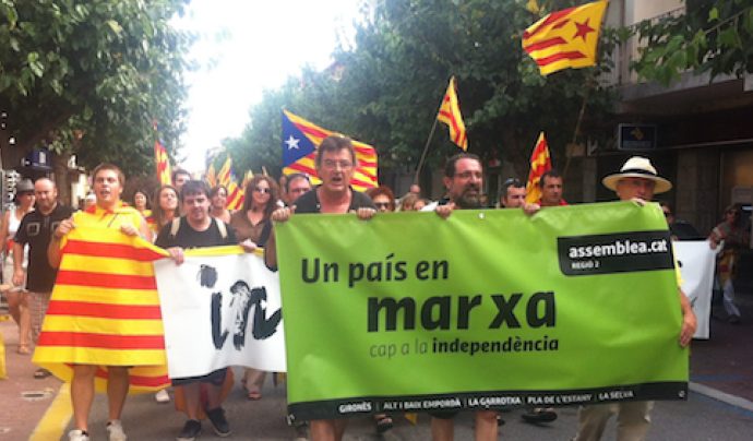 La "Marxa cap a la independència" a la Jonquera. Foto: Llibertat.cat Font: 