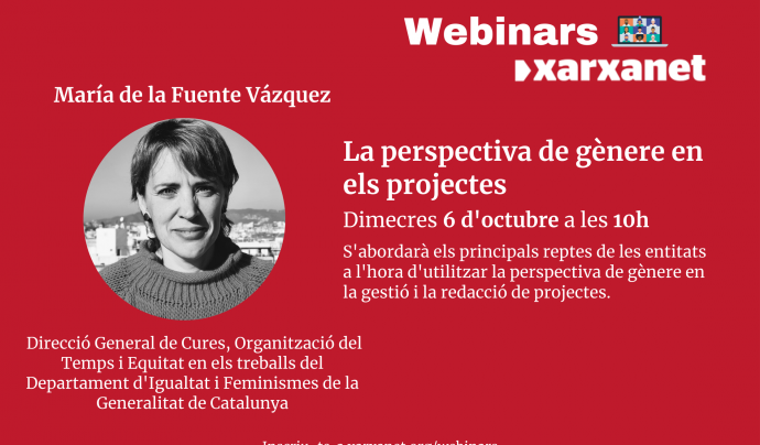 'La perspectiva de gènere en els projectes' amb Maria de la Fuente. Font: Xarxanet