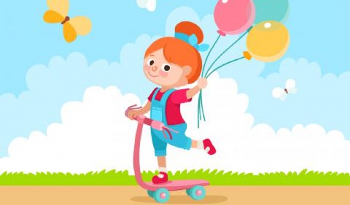 Una nena amb un globus l'espai de la diada al web de les Nacions Unides Font: 