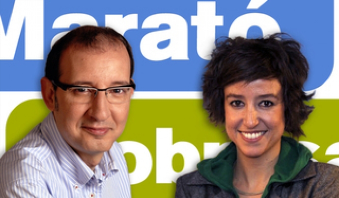 Presentadors de la Marató: Antoni Bassas i Agnès Marquès Font: 