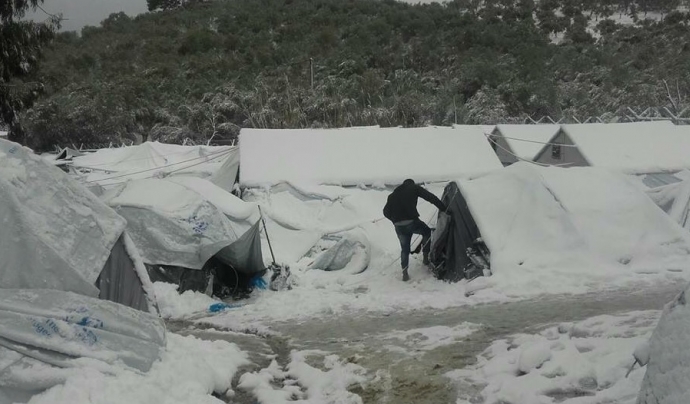 Situació als camps de refugiats de Grècia. Font: City Plaza Squat, Twitter Font: 