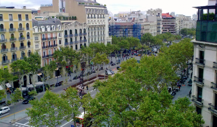 El Passeig de Gràcia, espai on va tenir lloc la manifestació a favor de l'accessibilitat. Font: Wikimedia Commons