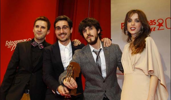 Oriol Martínez i Enric Ribes recollint el premi Font: 