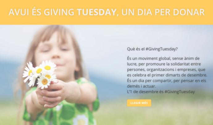 El Giving Tuesday és una plataforma des d'on impulsar projectes solidaris des de tot el món