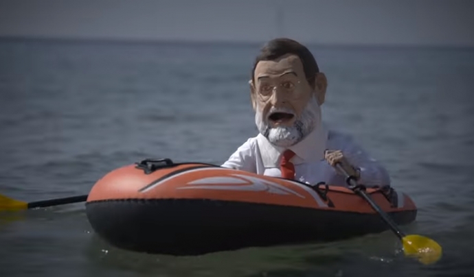 "Doble" de Rajoy en el vídeo promocional. Font: Oxfam Intermon