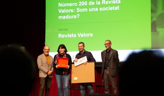 La revista 'Valors' ha estat guardonada amb el 40è Premi Serra i Moret dels Premis Civisme que atorga la direcció general d'Acció Cívica i Comunitària. Font: Associació Cultural Valors