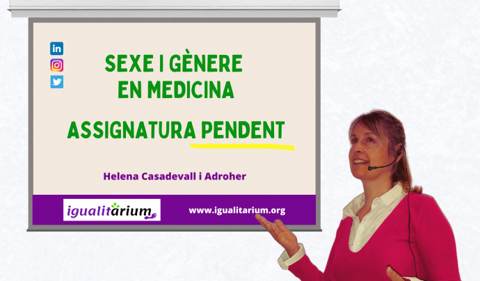 Helena Casadevall, presidenta de l'entitat, fent una formació. Font: Igualitàrium