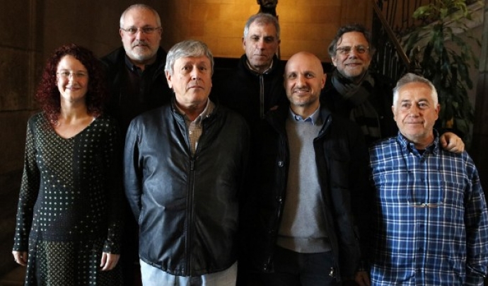 Joan Font (dreta), amb representants del SCIC, el departament de Cultura, l'SGAE i La Xarxa (font: Joan Font) Font: 