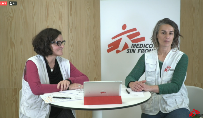 Silvia Álvarez i Montserrat Bartui (Metges Sense Fronteres) Font: Captura del webinar de MSF