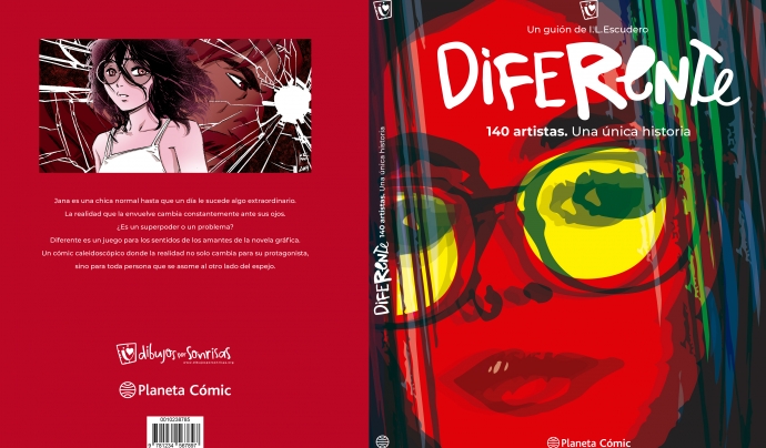 Diferent és una novel·la gràfica on han participat més de 140 artistes referents en el món del còmic. Font: Dibuixos per Somriures. Font: Font: Dibuixos per Somriures.