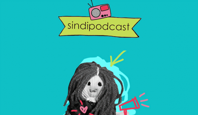 Imatge de Sindipodcast, creat per Sinsillar en col·laboració amb La Bonne i Radio Paquita Font: Sindipodcast