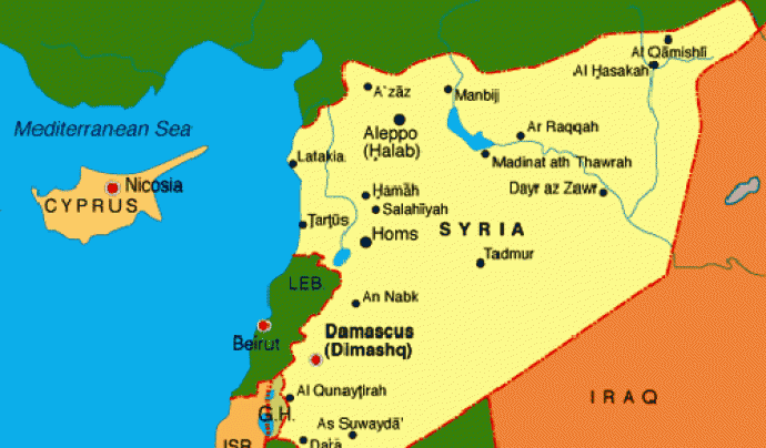 Mapa de Síria Font: 