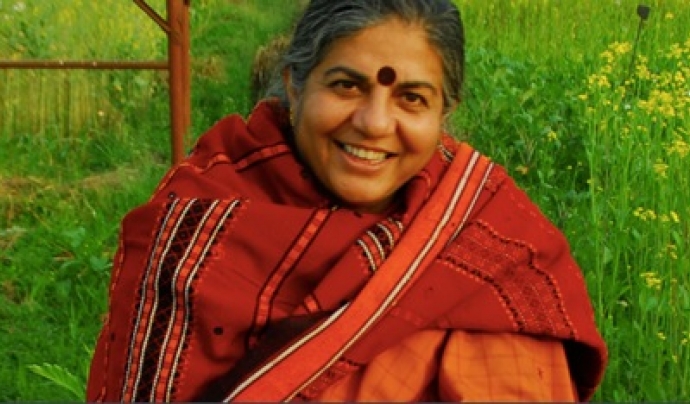 Vandana Shiva, una de les dones més conegudes vinculada als moviments ecologistes relacionats amb la agricultura i l'alimentació Font: 