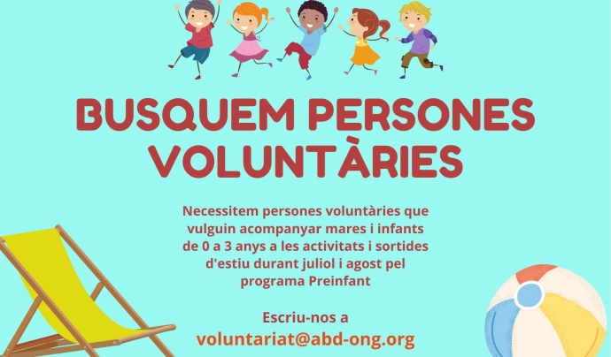 L'Associació Benestar i Desenvolupament busca persones voluntàries per acompanyar mares i infants de 0 a 3 anys en les activitats d'estiu. Font: Associació Benestar i Desenvolupament
