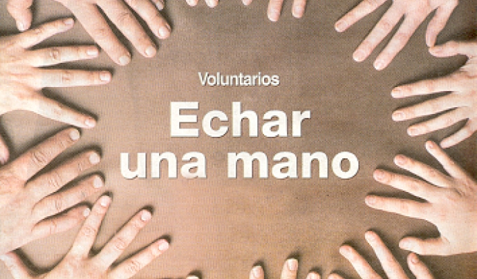 Imatge mans amb eslògan: "Echar una mano" Font: 