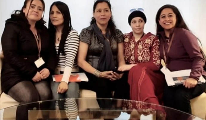(esq.a a dreta) Ana Matilde, Ericka, Silvia, Aguatif i Flavia Font: Sindicato Cuidadoras Sin Papeles