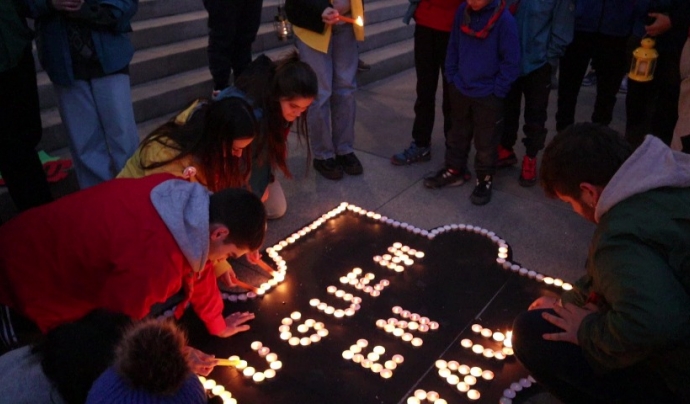 L'acte de rebuda de la 24a edició de la Llum de la Pau a Catalunya s'ha celebrat al Monestir de Montserrat. Font: Minyons Escoltes i Guies de Catalunya