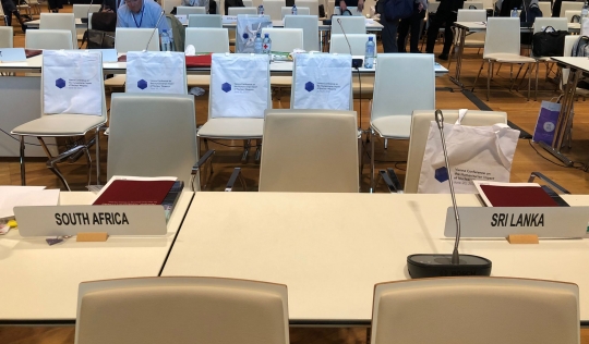 Conferència sobre l'impacte humanitari de les armes nuclears a Viena. Font: Twitter @FundiPau