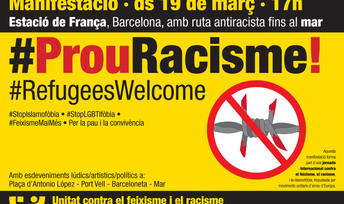 Manifestació internacional 19M #ProuRacisme #RefugeesWelcome