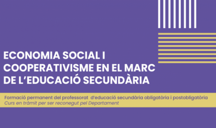 Cartell del Curs per a professorat de secundària sobre economia social i cooperativisme. Font: CoopCamp. 