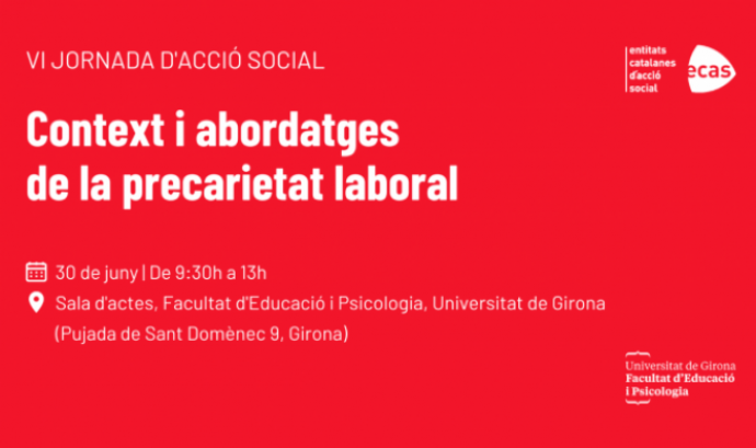 VI Jornada d'Acció Social 'Context i abordatges de la precarietat laboral'. Font: ECAS