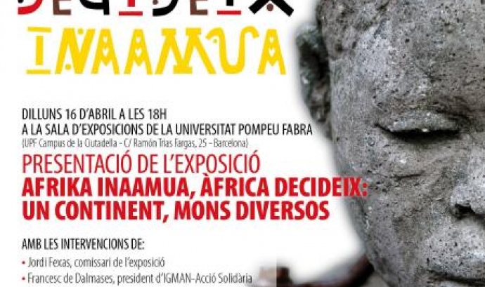 Cartell de la inauguració de l'exposició "Àfrica decideix"