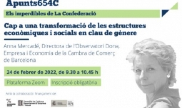 Anna Mercadé parlarà de la transformació de les estructures econòmiques i socials en clau de gènere. Font: La Confederació