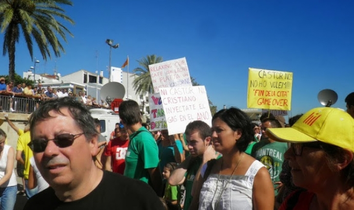 Foto manifestació contra Castor. Alcanar, oct 2013 Font: 