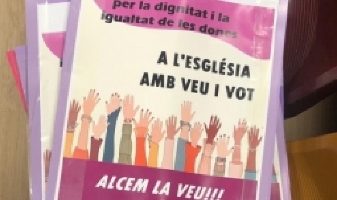 La coordinadora de dones creients Alcem la Veu convoca un acte reivindicastiu el diumenge 6 de març a la plaça de la Catedral de Barcelona. Font: Alcem la Veu