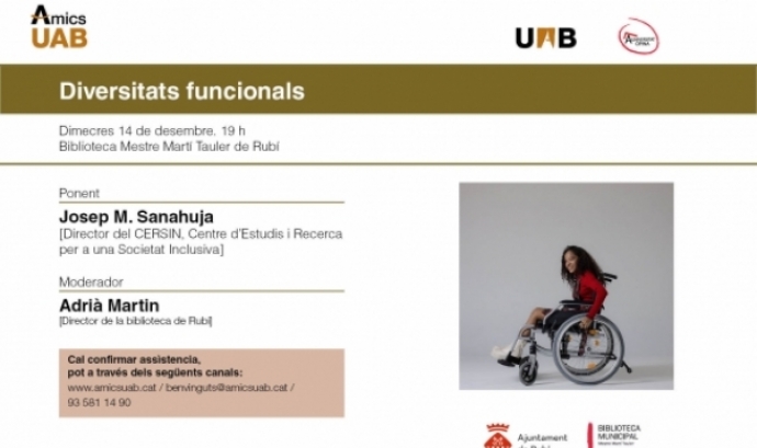 Cartell de la xerrada sobre diversitats funcionals. Font: Amics UAB.