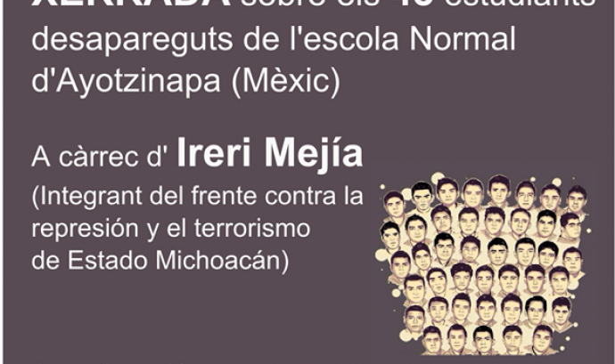 Cartell de la xerrada Ayotzinapa: Nos faltan los 43