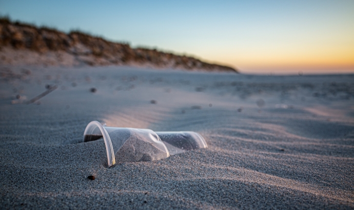 Un got de plàstics llançat en una platja. Font: Hamsterfreund (Pixabay)