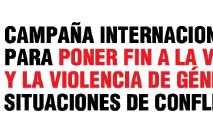 Logo campanya contra violència vers les dones en conflictes Font: 