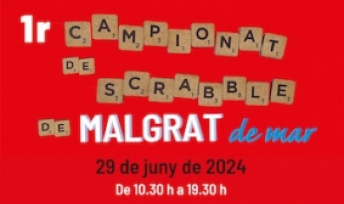 Fragment del cartell del 1r Campionat de Scrabble en Català de Malgrat de Mar