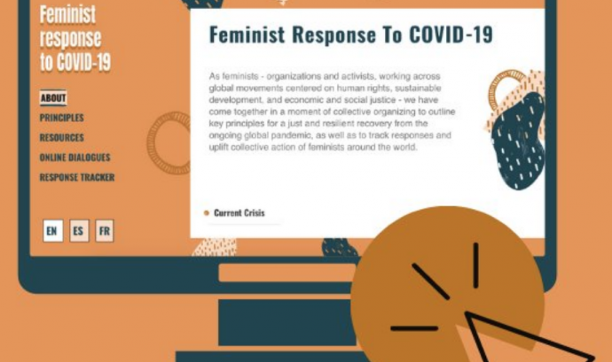 La plataforma Feminist Response to COVID-19 exposa els principis feministes per a una resposta justa a la crisi de la Covid-19. Font: Feminist Response to COVID-19