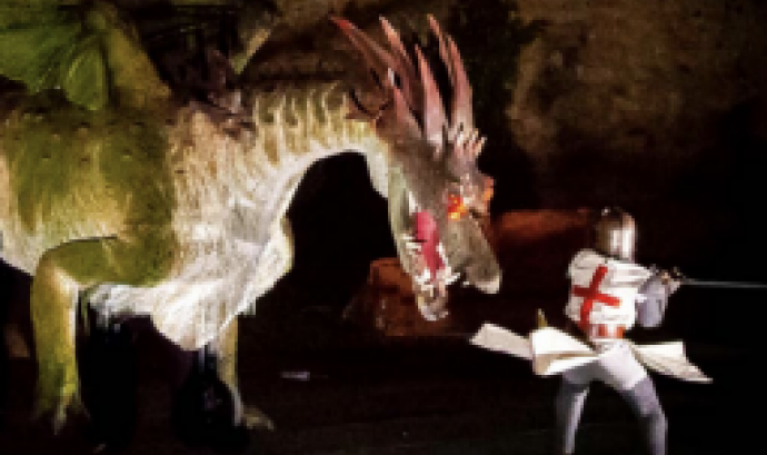 Imatge d'una de les representacions de la Llegenda de Sant Jordi a la Fira Medieval de Montblanc: Font: Associació Medieval de la Llegenda de Sant Jordi
