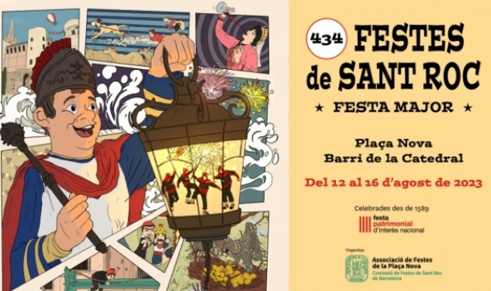 Cartell oficial de les Festes Sant Roc de la Plaça Nova 2023. Font: Associació Festes de la Plaça Nova