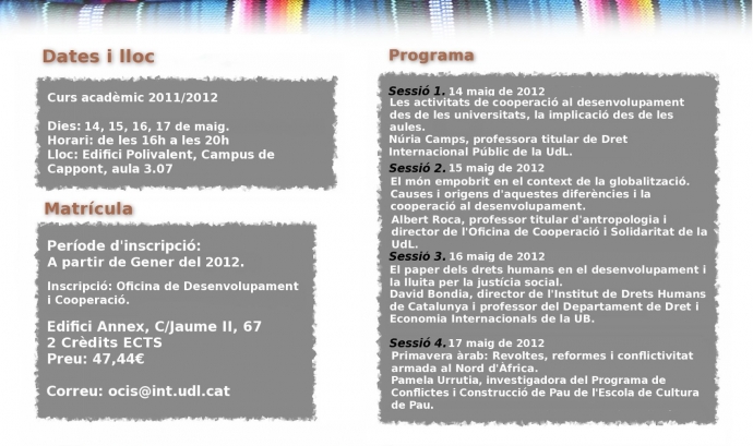 Cartell del curs. Font: Universitat de Lleida