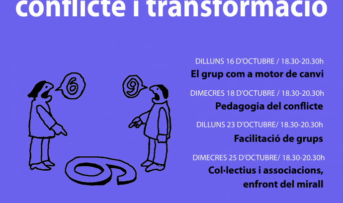 Cartell del cicle de formació "Grups: canvi, conflicte i transformació"
