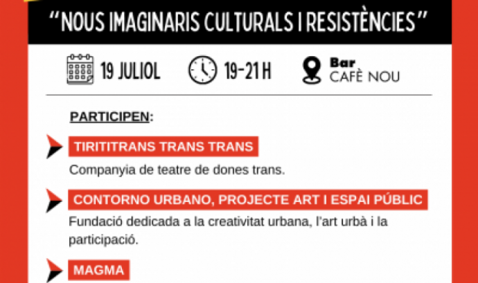 Fragment del cartell Taula rodona Nous imaginaris culturals i resistències