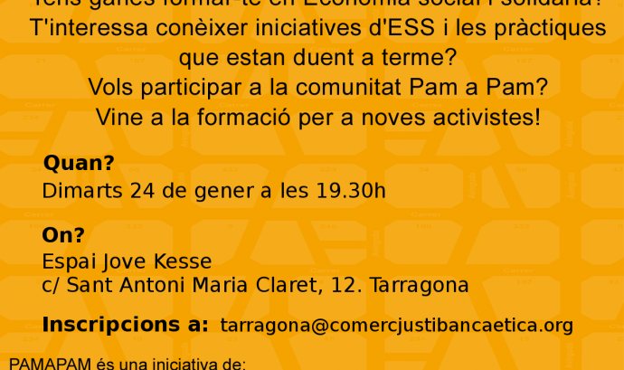 Cartell de la formació per a noves activistes de Pam a Pam al Camp de Tarragona. Font: Pam a Pam